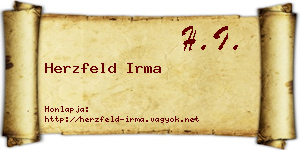 Herzfeld Irma névjegykártya